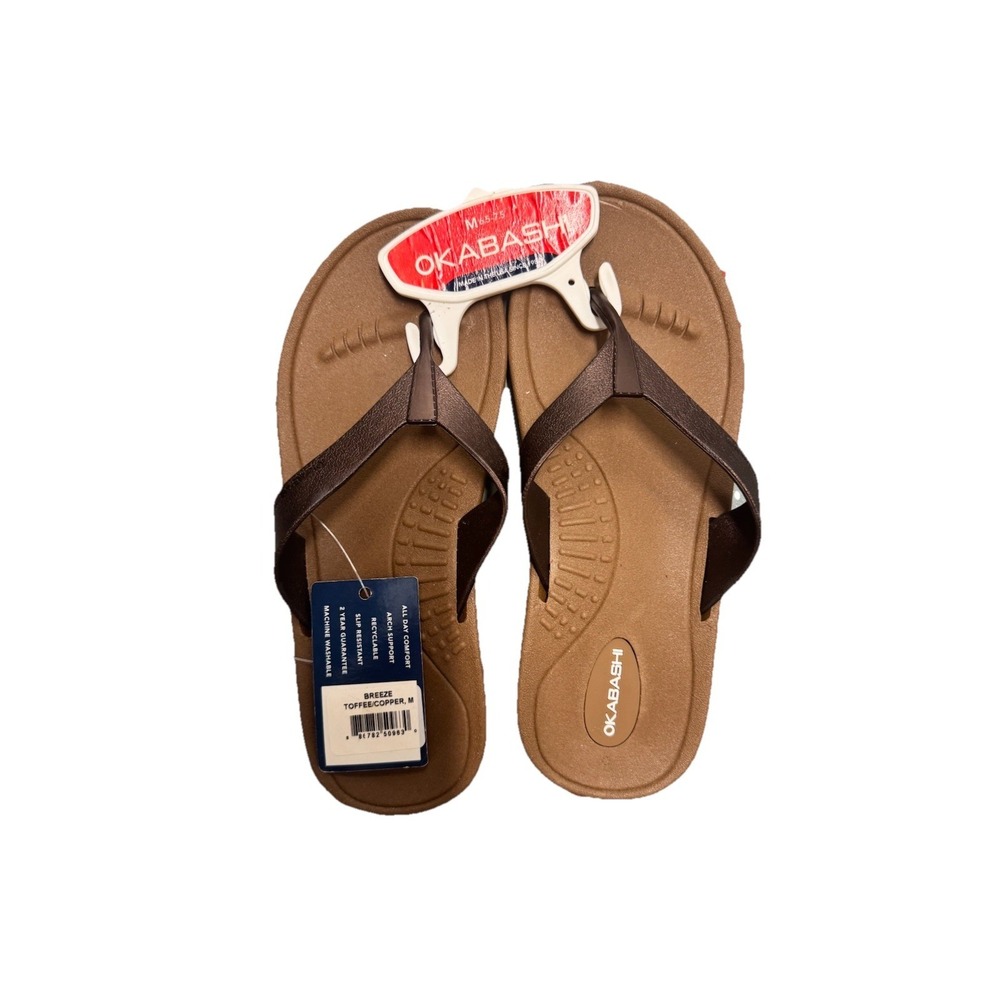 OKABASHI New Women's  Breeze Flip Flop Sandals,  Togfe/Copper M. 6.5-7.5